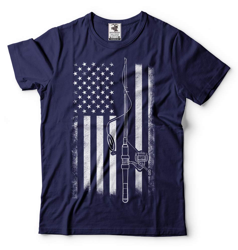 American Flag Fishing T-Shirt - Funny Graphic Tee for Men | Outdoor & Casual Wear