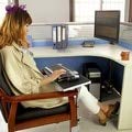 Multifunctional Bow Chair Clamp Tablet Holder with XL Mouse Pad - Adjustable Keyboard & Mouse Support for Office, Gaming & Home Workspace (Silver)