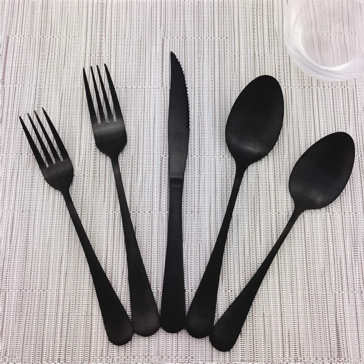 Premium Matte Black Flatware Set - 8-Piece 18/10 Stainless Steel Steak Knives with Durable Matte Black Handles (8.6
