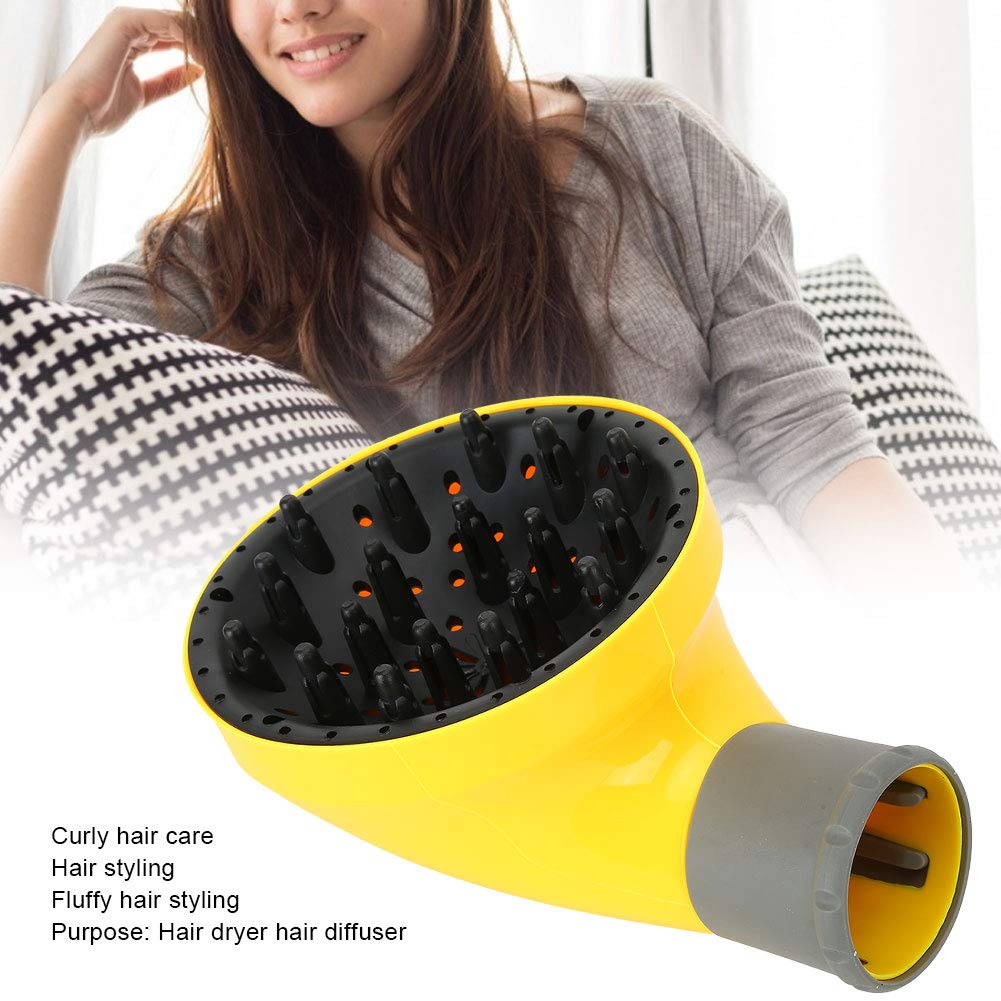 ANGGREK Universal Hair Diffuser for Blow Dryer - Professional Styling Attachment for Curly & Wavy Hair (Yellow) | Perfect for Home Salon Use & Travel Hair Care