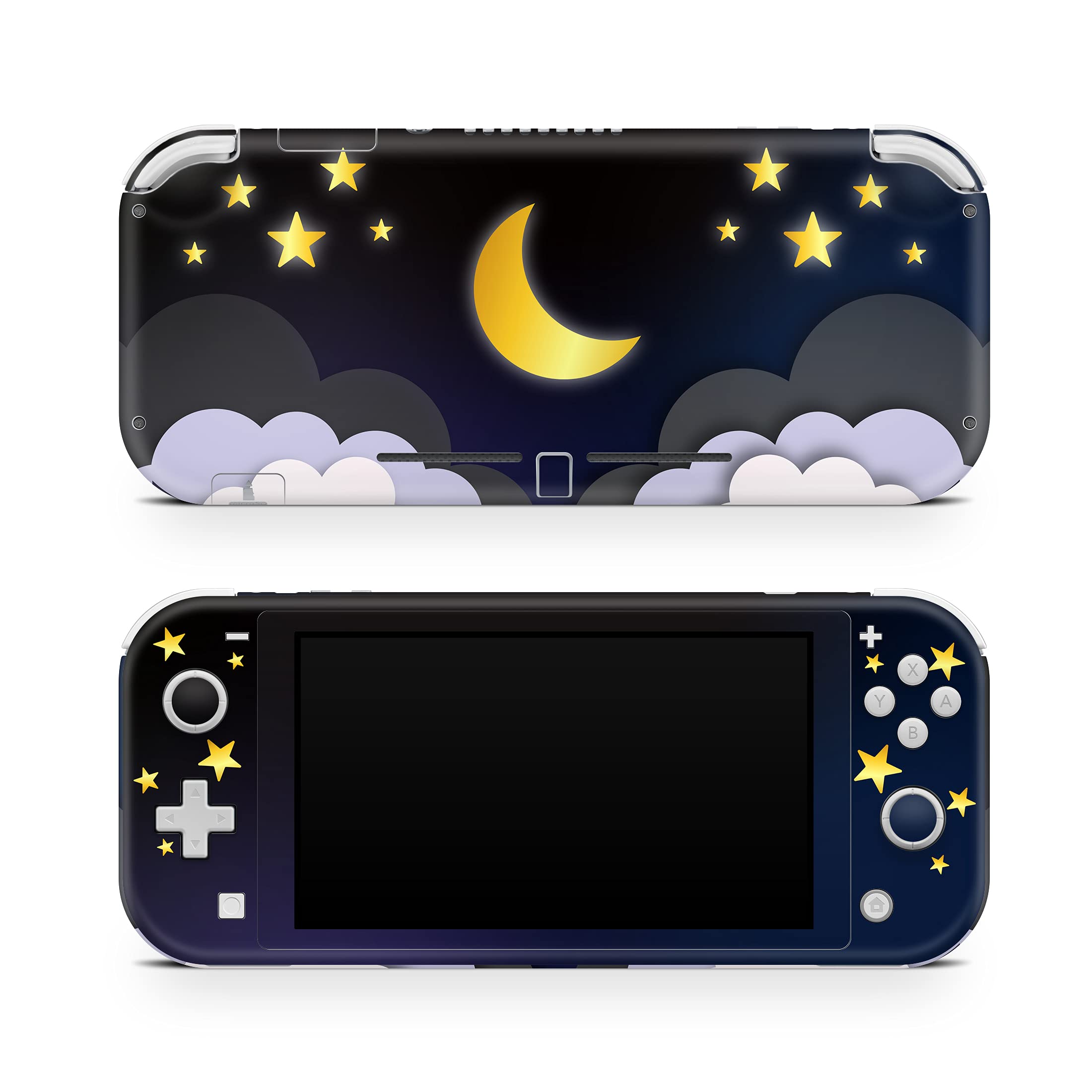 Premium 3M Vinyl Full Wrap Decal Skin for Nintendo Switch Lite - Starry Blue Moon Sky & Clouds Design | Protective Cover | Gaming Accessories | Perfect for Travel, Gaming Sessions & Personalization