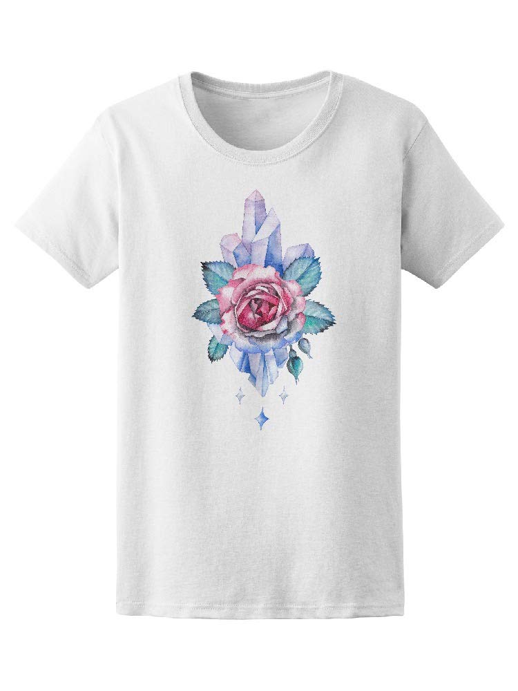 Rose Vignitte Under Diamonds Women's T-Shirt - Elegant Floral Print Casual Tee for Everyday Wear, Date Nights & Summer Outfits