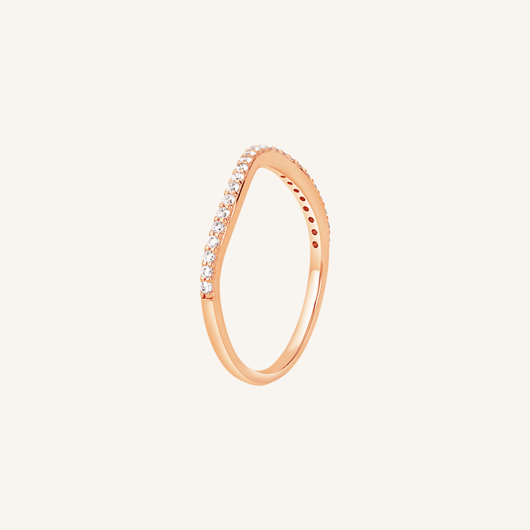 Monroe Pavé Ring - Elegant Sterling Silver Ring with Sparkling Cubic Zirconia Stones for Women | Perfect for Weddings, Anniversaries, and Special Occasions