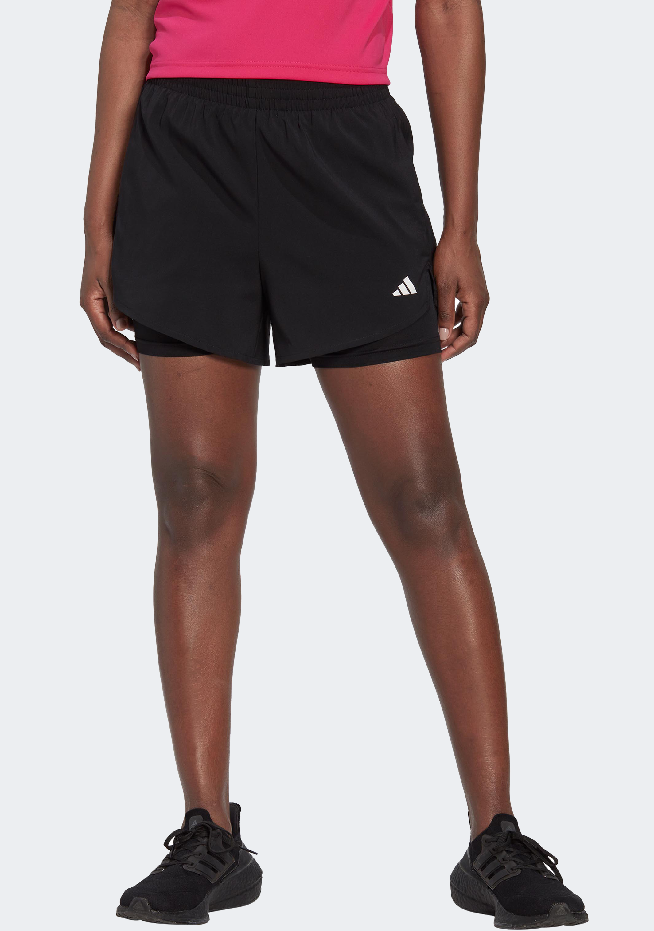 Adidas Women's Aeroready 2-in-1 Running Shorts with Liner - Moisture-Wicking Workout Shorts for Gym, Yoga & Outdoor Activities