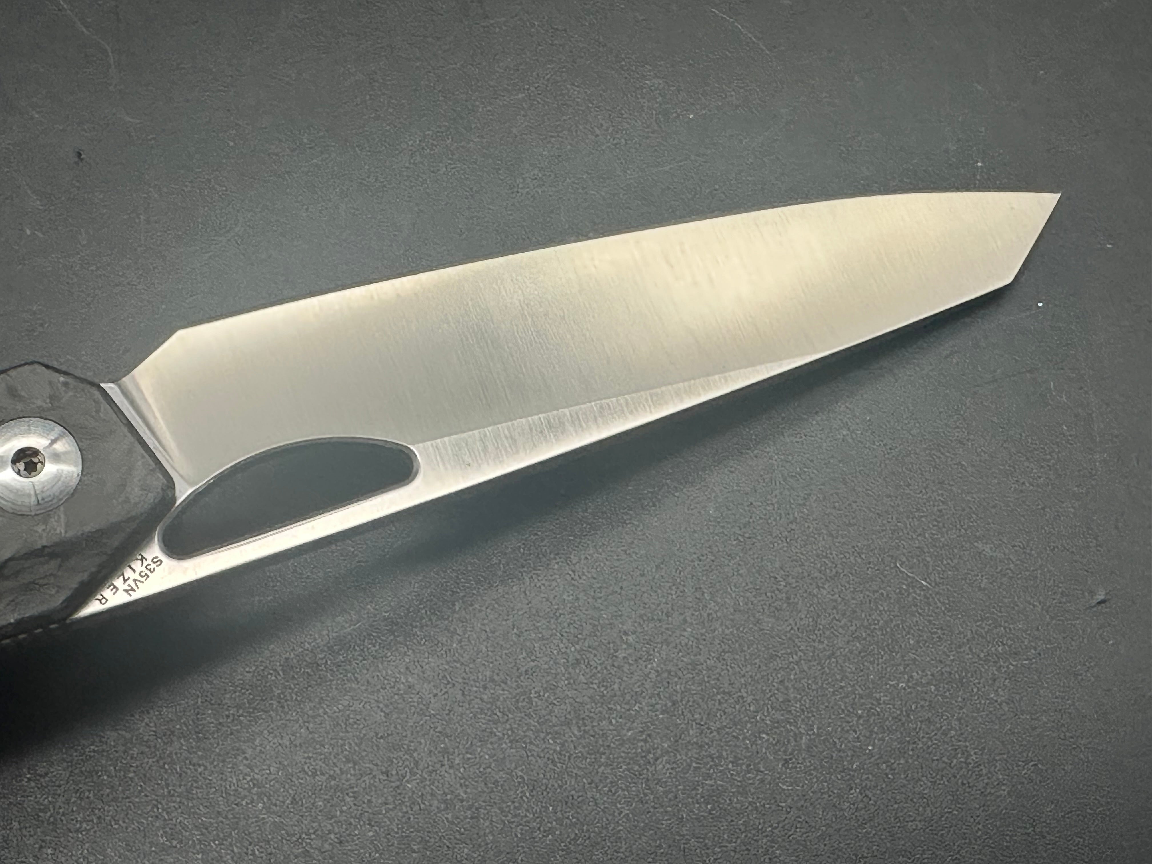 Kizer Genie Liner Lock Folding Knife - Premium Carbon Fiber Handle, 3.40