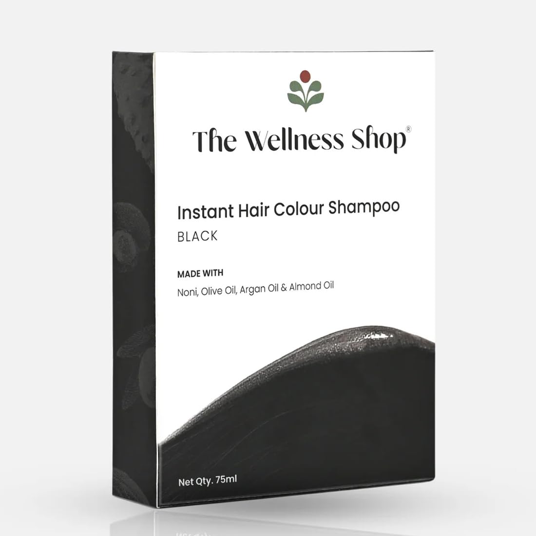 Instant Black Hair Color Shampoo & Conditioner Set - Permanent Grey Coverage for Men & Women - Nourishes Hair, Prevents Split Ends & Soothes Itchy Scalp (75ml) - Perfect for Home Use, Travel & Quick Touch-Ups