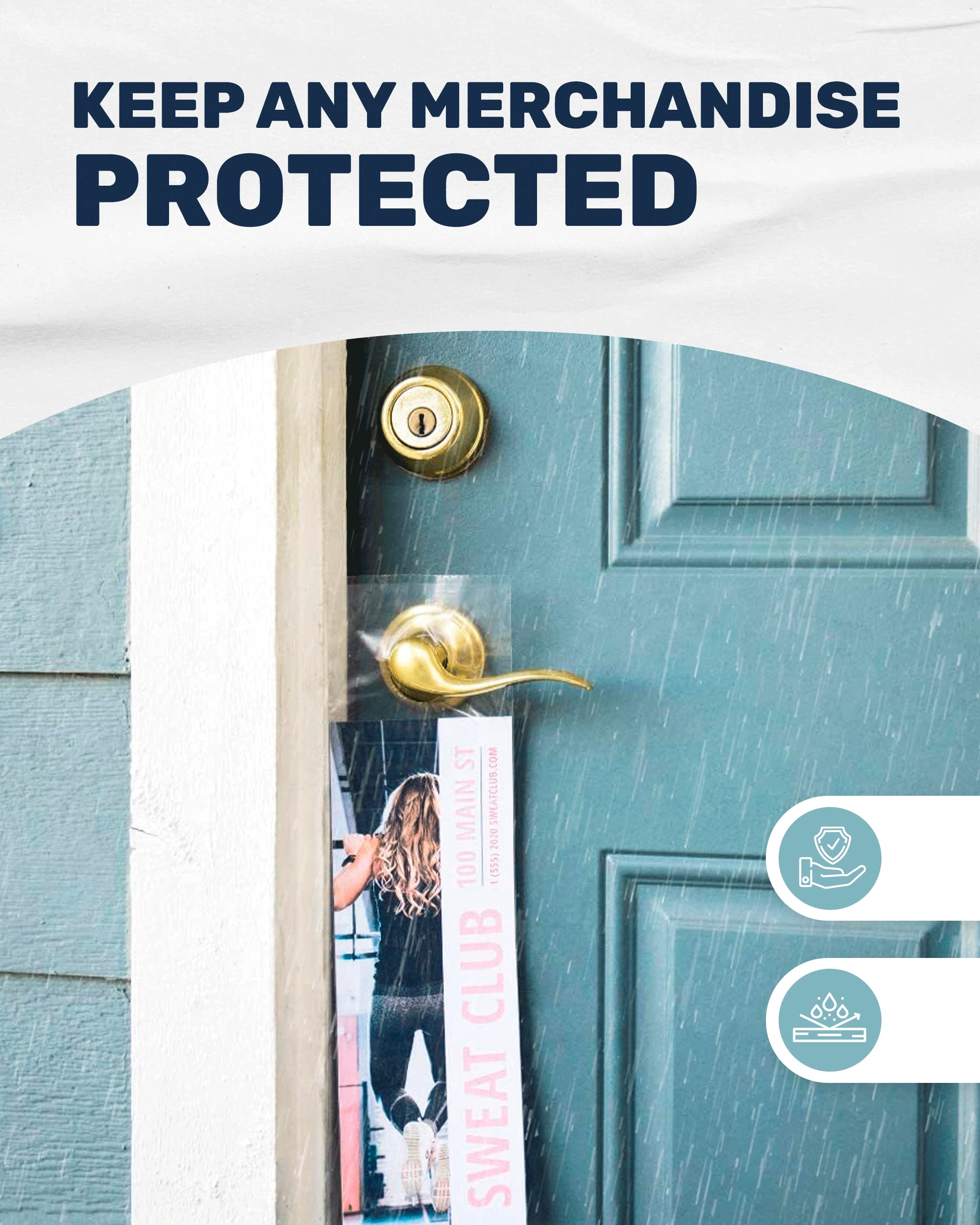 TidyFriend Clear Door Hanger Bags 6x12 Inches (500 Pack) - Waterproof Hanging Organizer for Flyers, Brochures, Notices & Printed Materials - Perfect for Business Advertising, School Announcements & Community Events