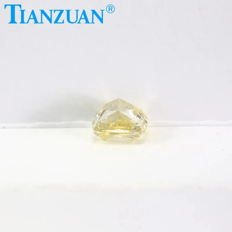 1CT VS2 Lab Grown CVD Cushion Cut Fancy Yellow Loose Diamond - GEMID Certified for Engagement Rings & Jewelry Making