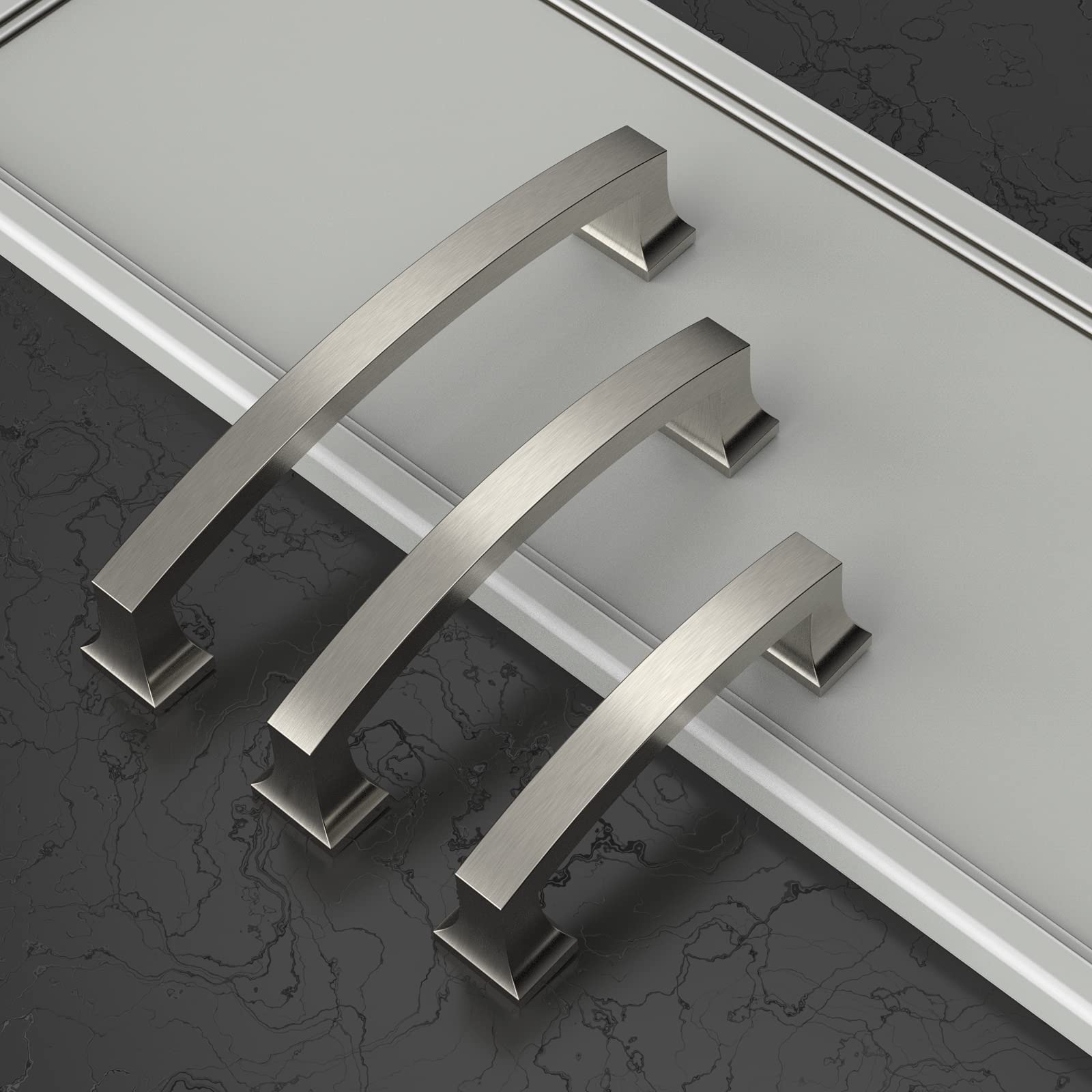 30 Pack 5 Inch (128mm) Brushed Satin Nickel Cabinet Handles - Kitchen Cabinet Pulls Hardware for Drawers & Cupboards | Durable & Stylish Upgrade for Home Kitchen & Bathroom Renovation