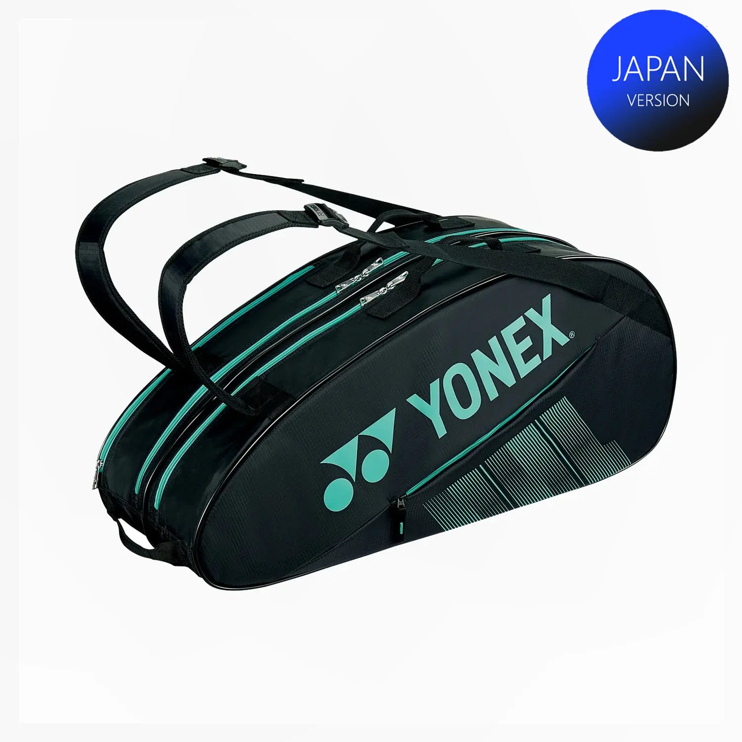 Yonex Badminton & Tennis Racket 6-Piece Set with Carry Bag BAG2332RPCG (Peacock Green) - Perfect for Court Sports, Training & Travel