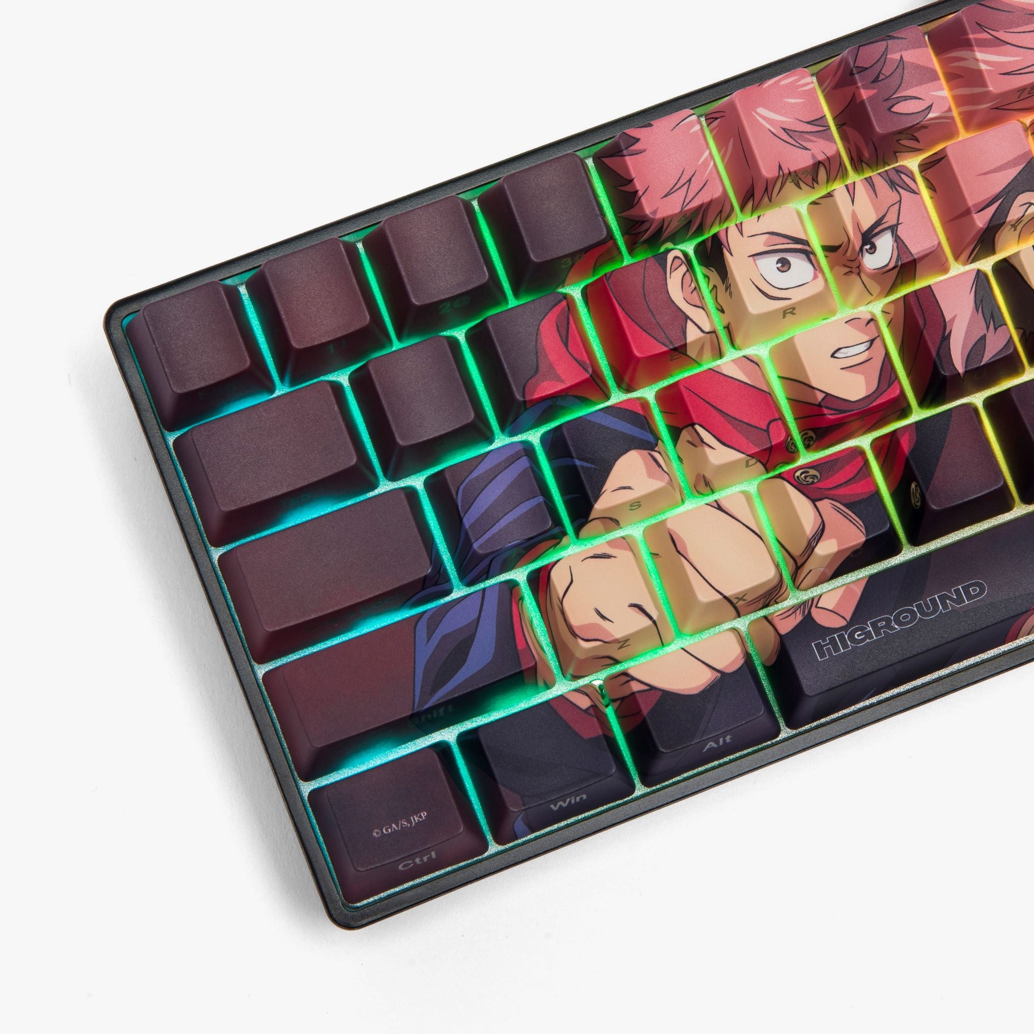 JJK x HG Basecamp 65 Mechanical Keyboard - Sukuna Themed Custom Gaming Keyboard with RGB Backlight | Perfect for Anime Fans, Esports & Office Work