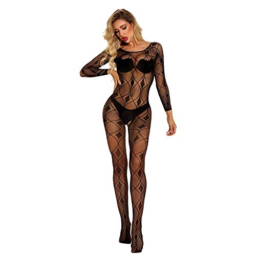 Sexy Lace Babydoll Lingerie Set with Floral Fishnet Bodysuit & Stockings for Women - Romantic Nightwear for Date Nights, Bridal Shower, and Special Occasions