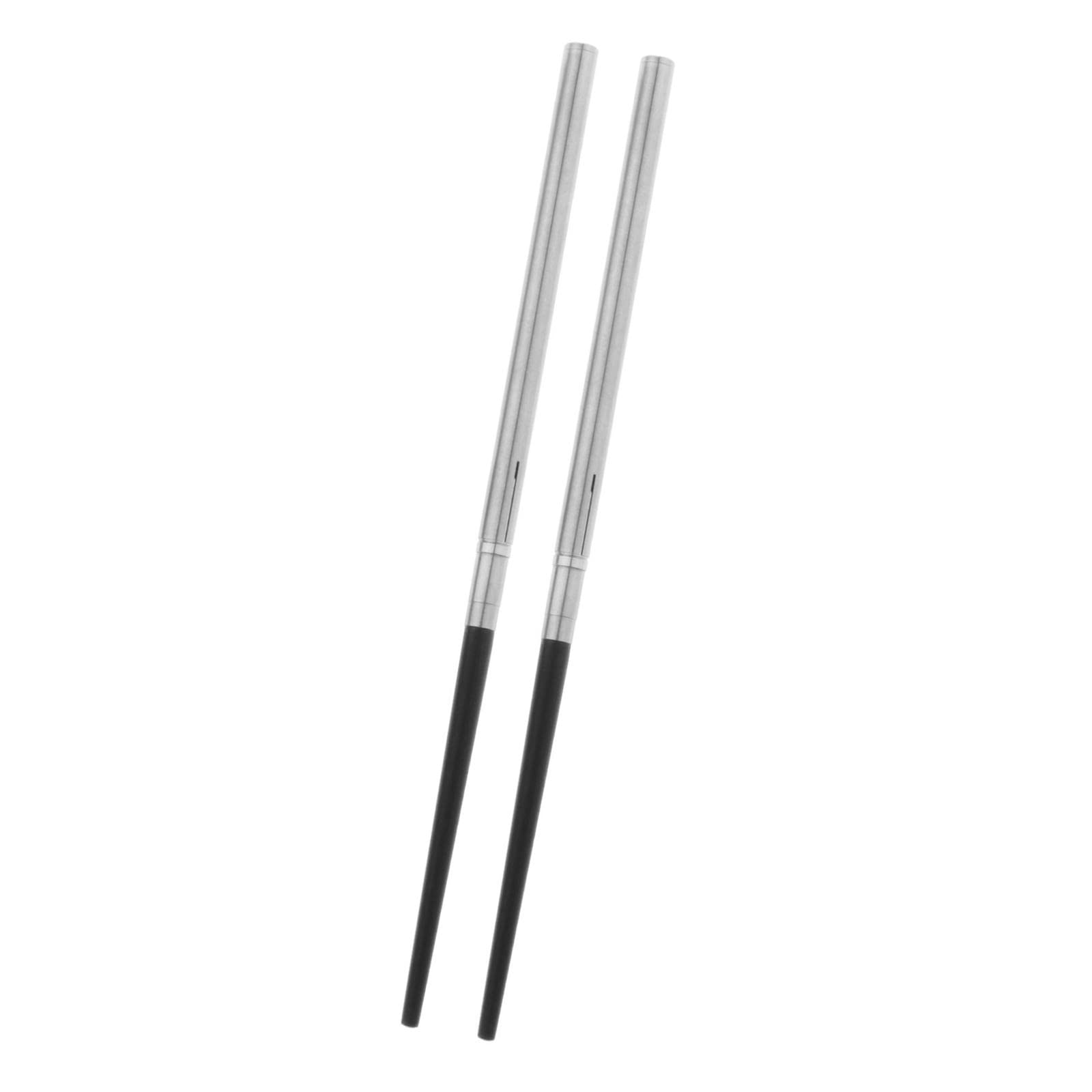 Foldable Stainless Steel Chopsticks - Portable Reusable Travel Utensils for Camping, Hiking, Office & On-the-Go Meals