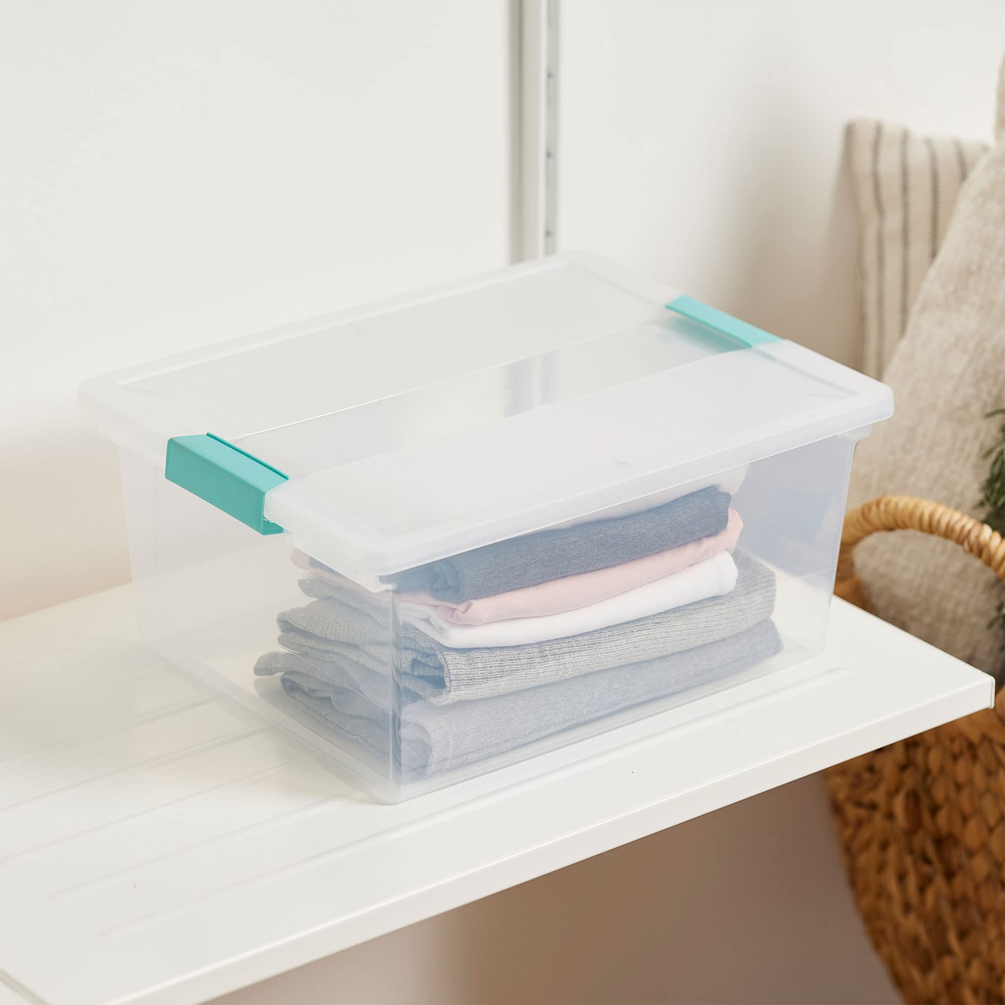 Sterilite Medium & Large Clear Plastic Storage Bins - 8 Pack Multipurpose Organizing Containers for Home, Office, Closet & Garage Storage Solutions