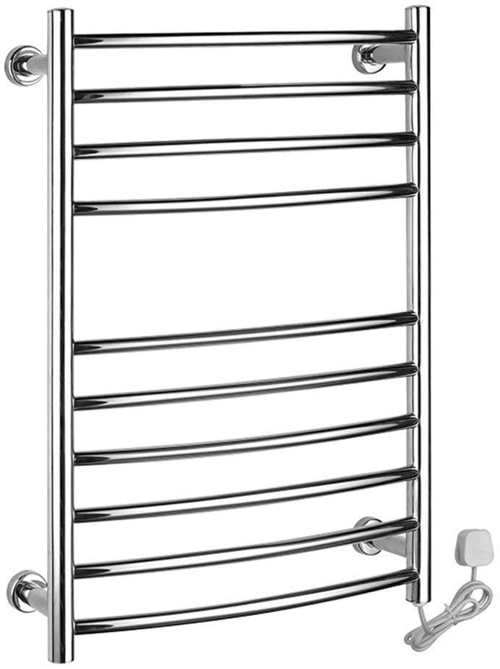 Premium Stainless Steel Electric Towel Warmer - Wall Mounted Heated Towel Rack with Plug-in & Hardwired Options for Bathroom, Spa & Luxury Home Use - Mirror Polish Design for Modern Decor