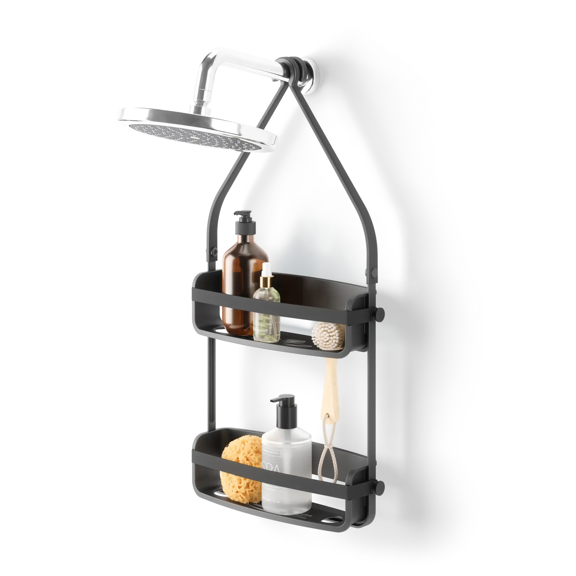 Stainless Steel Flex Shower Caddy Organizer - Rustproof Bathroom Storage Shelf for Shampoo, Soap & Beauty Products - Perfect for Small Spaces & Apartment Bathrooms