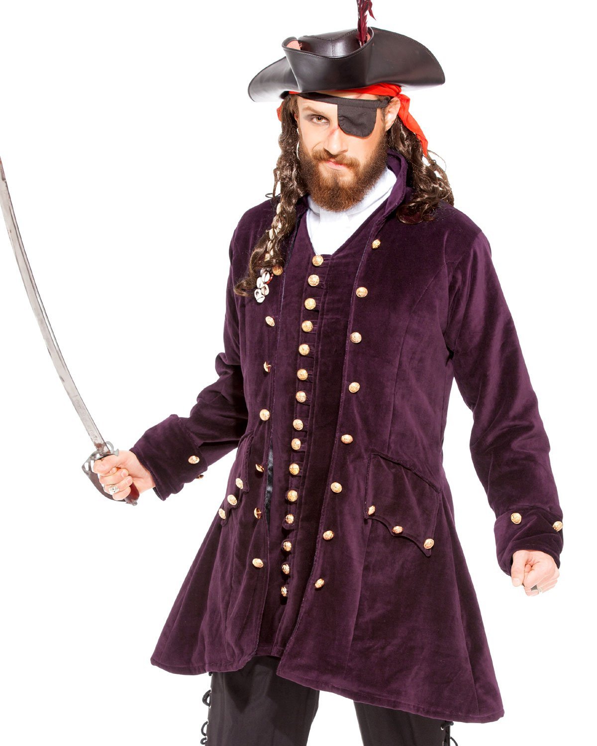 Authentic Medieval Renaissance Pirate Captain Coat - 100% Cotton Vintage Costume for Cosplay, Halloween & Historical Reenactment