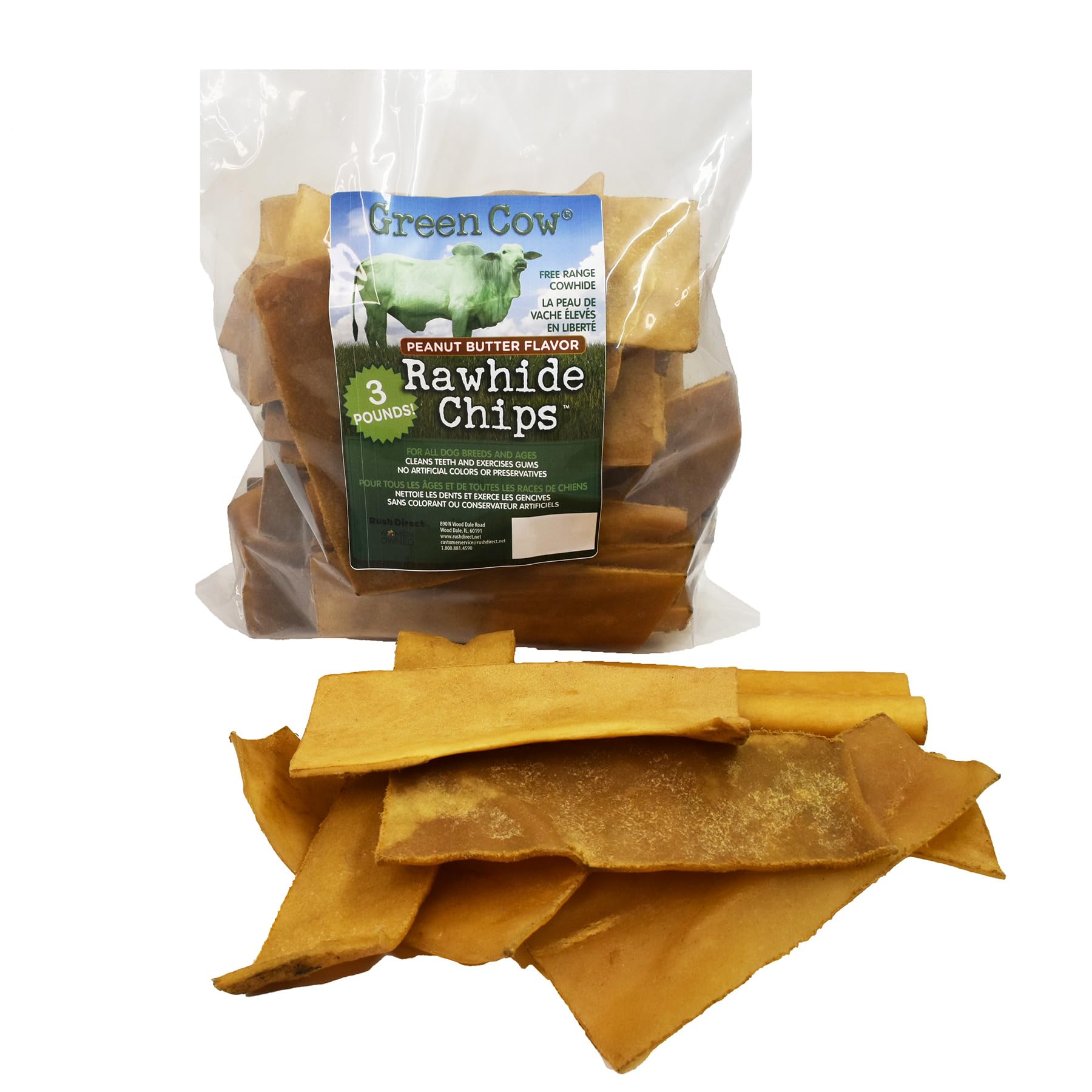 Premium Peanut Butter Flavored Dog Rawhide Chews - 3-Pound Bag for Large & Aggressive Chewers - Durable Rawhide Bones Dog Treats - Great for Training, Teething & Dental Health - Long-Lasting Chew Toy for German Shepherds, Labs & Big Breeds