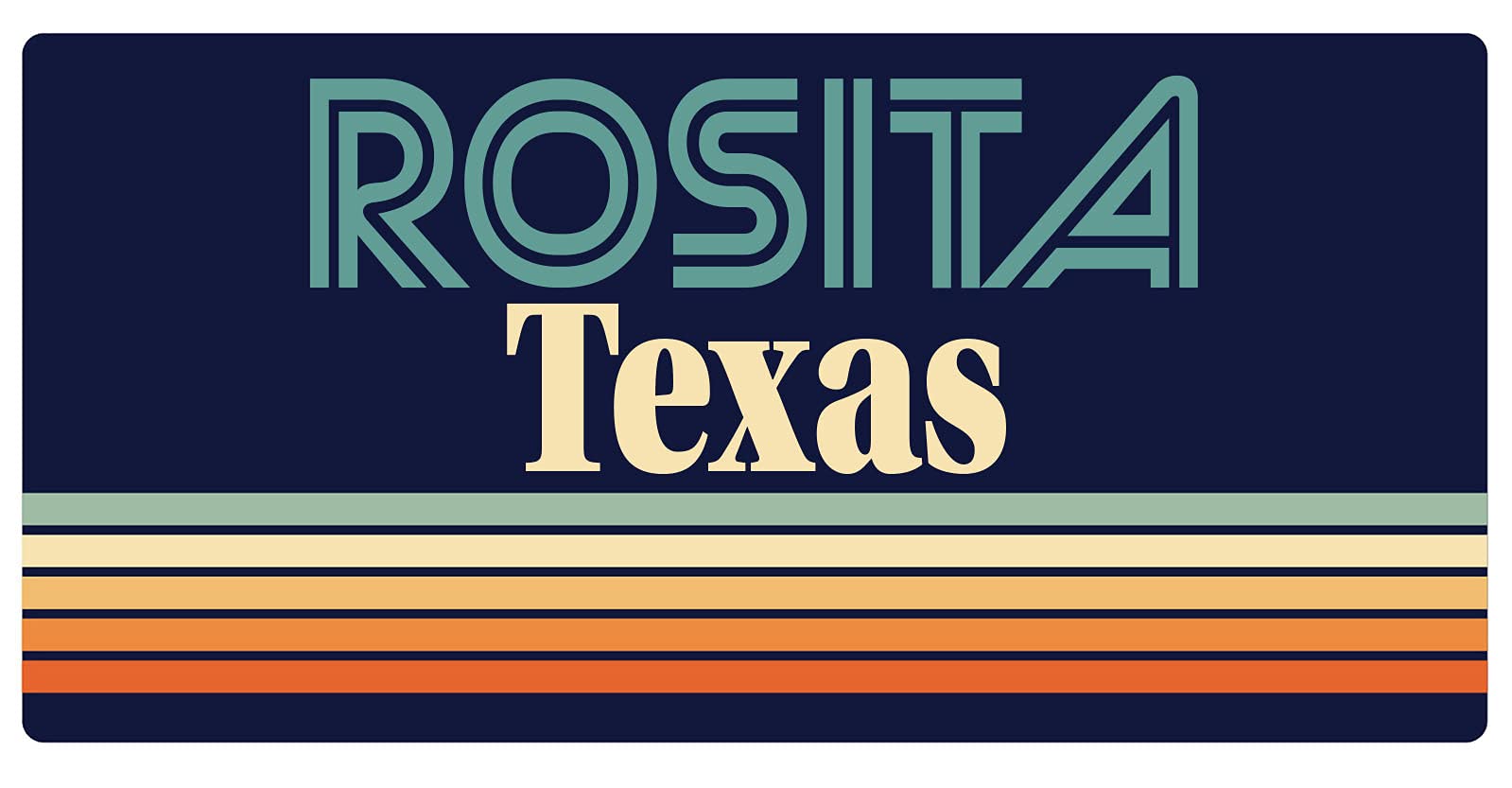 Rosita Texas 5 x 2.5-Inch Retro Fridge Magnet - Vintage Style Decorative Refrigerator Magnet for Kitchen, Office & Dorm Room Decor