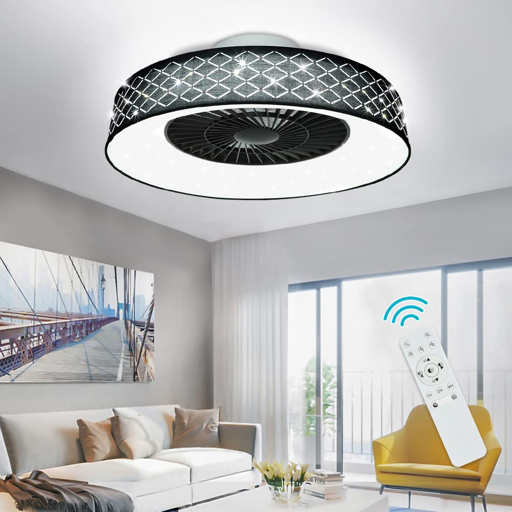 DLLT 40W Modern Dimmable Ceiling Fan with LED Light - 22