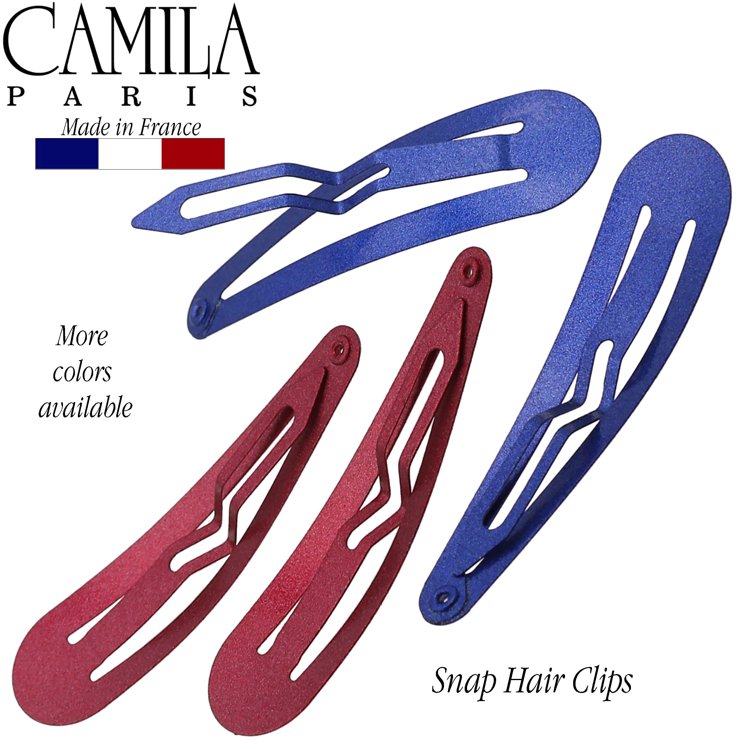 Camila Paris CP1330H French Hair Barrettes Clips for Women - Strong Hold Metal Snap Hair Slides (Made in France) | No-Slip Grip Hair Accessories for Styling, Work, Weddings & Everyday Use