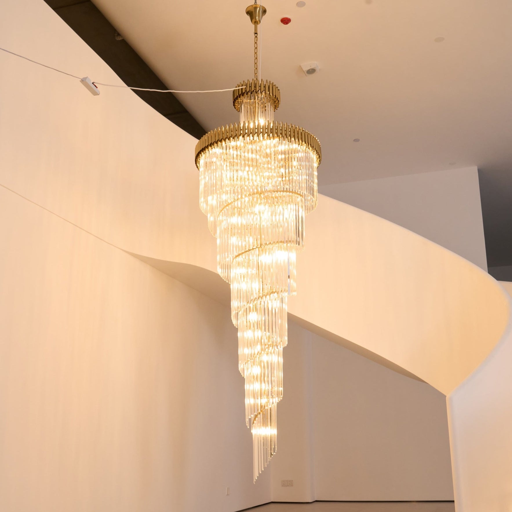 Elegant Crystal Spiral Chandelier - Modern Luxury Ceiling Light Fixture for Dining Room, Living Room & Bedroom Decor