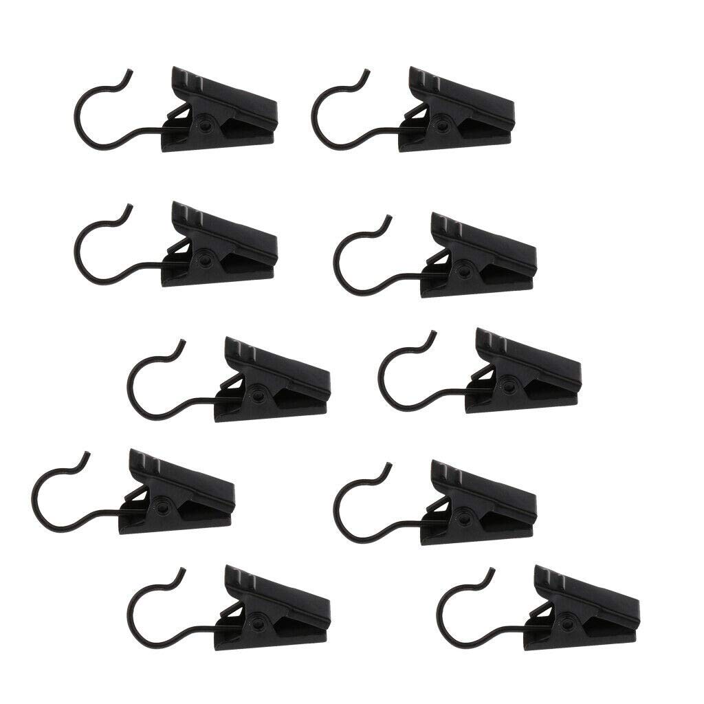 10Pcs Gold Window Curtain Clips with Hooks - Door Panel Hanger Clamps for Drapes & Sheers - Heavy Duty Curtain Carrier Clips for Home Decor & Window Treatments - Perfect for Living Room, Bedroom, and Office