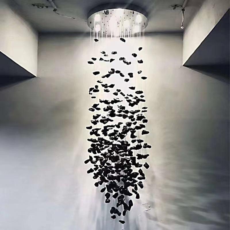 Elegant Black Charcoal Chandeliers - Modern Crystal Ceiling Light Fixtures for Dining Room, Living Room & Bedroom Decor