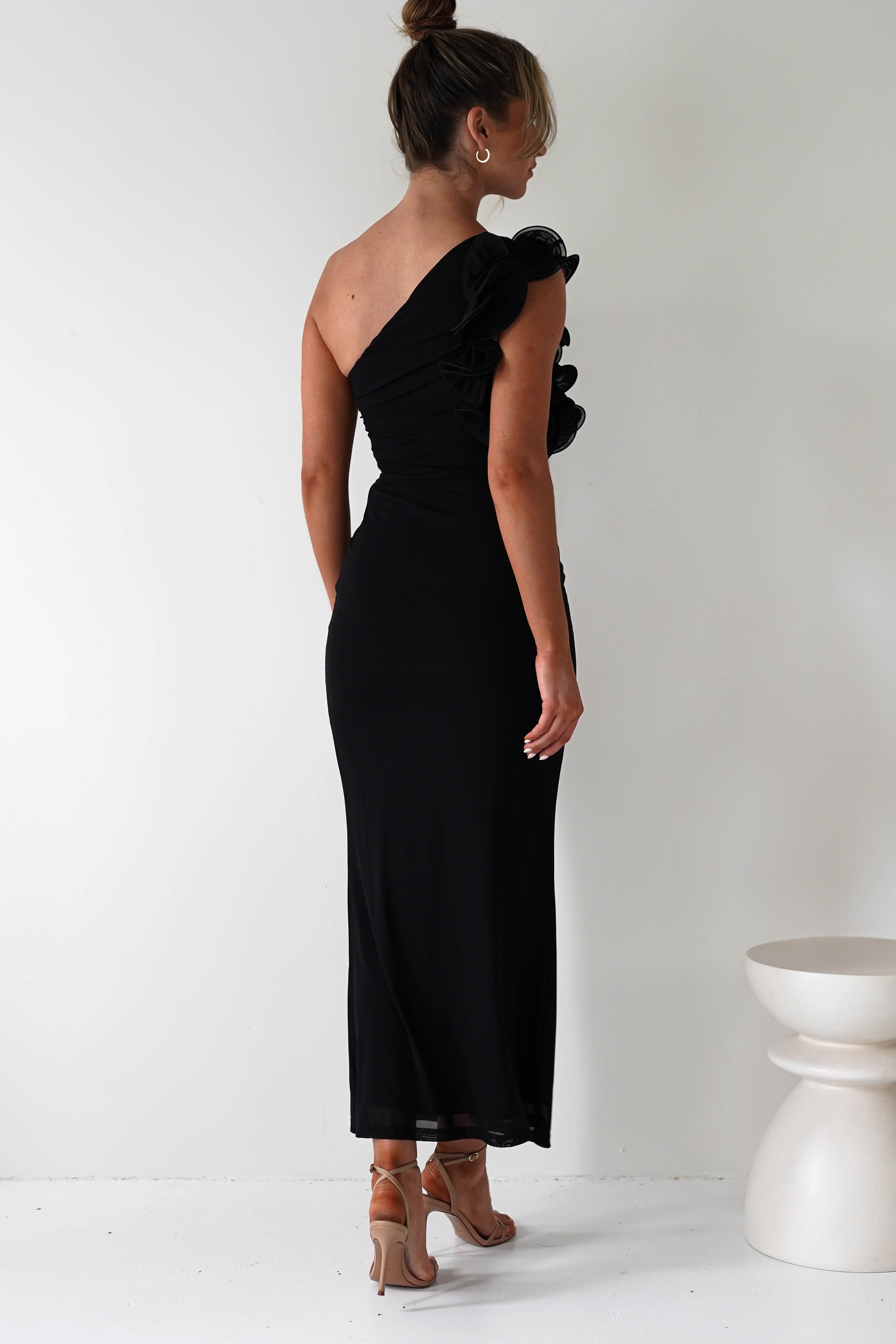 Sydney Bodycon Maxi Dress for Women - Slim Fit Long Evening Dress in Black | Perfect for Parties, Date Nights & Formal Events