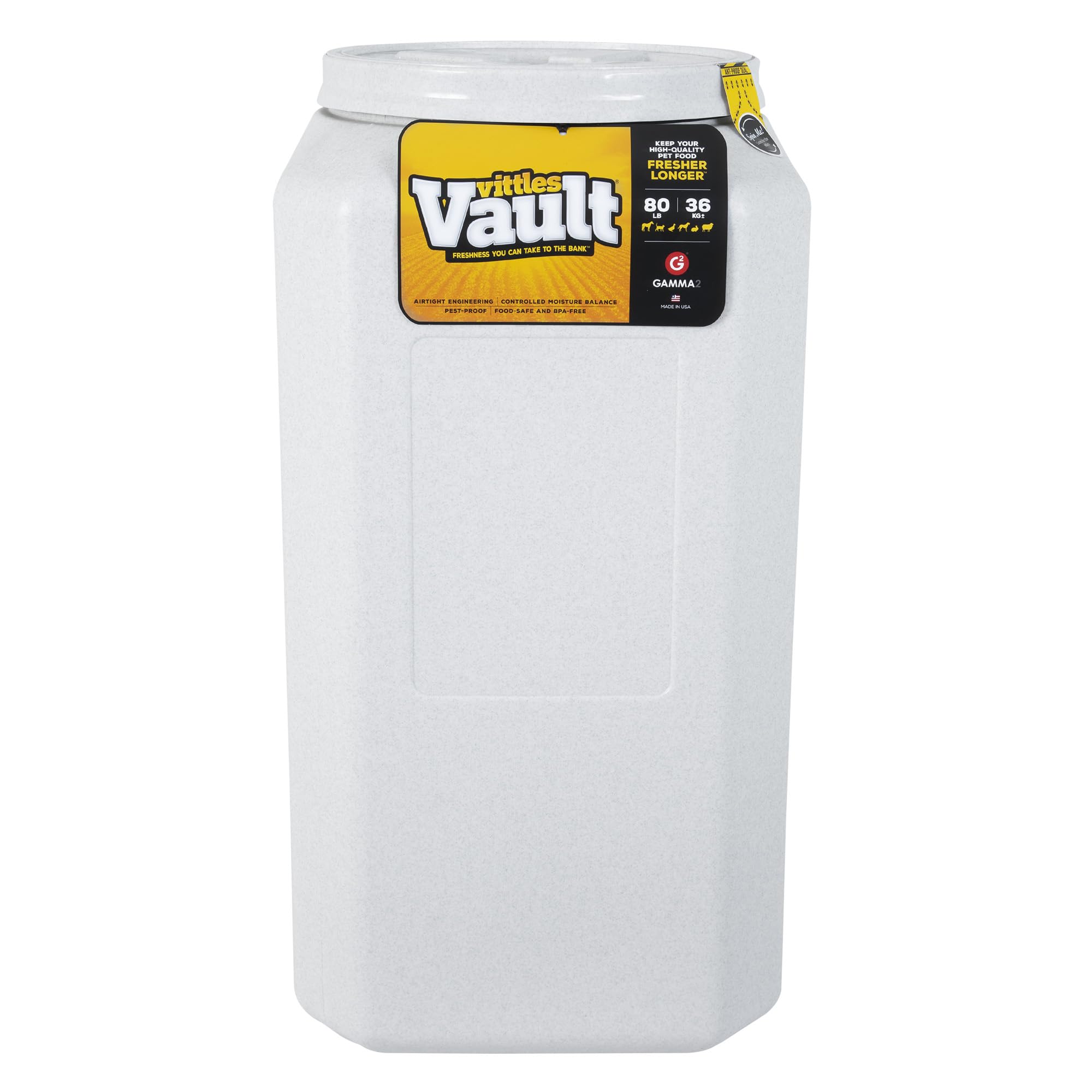 Gamma2 Vittles Vault Airtight Pet Food Storage Container for Dogs & Cats - 80lb Capacity, BPA-Free, USA Made (14
