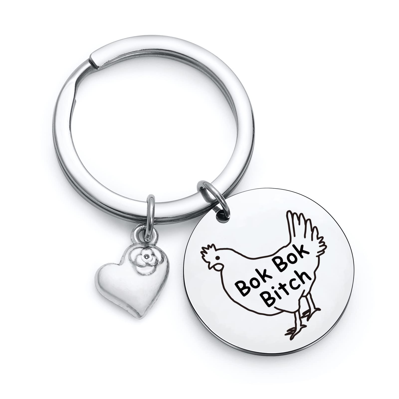 Funny Crazy Chicken Lady Keychain - Unique Gift for Chicken Farmers & Poultry Lovers - Perfect for Chicken Moms, Backpacks, Key Rings & Farm Enthusiasts