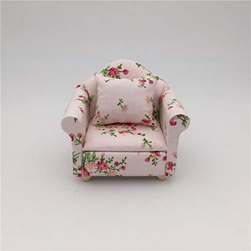 Handmade 1/12 Scale Miniature Dollhouse Furniture - Birch Wood & Fabric Sofa Set with Back Cushions | Perfect for Dollhouse Decor, Model Displays & Collectors