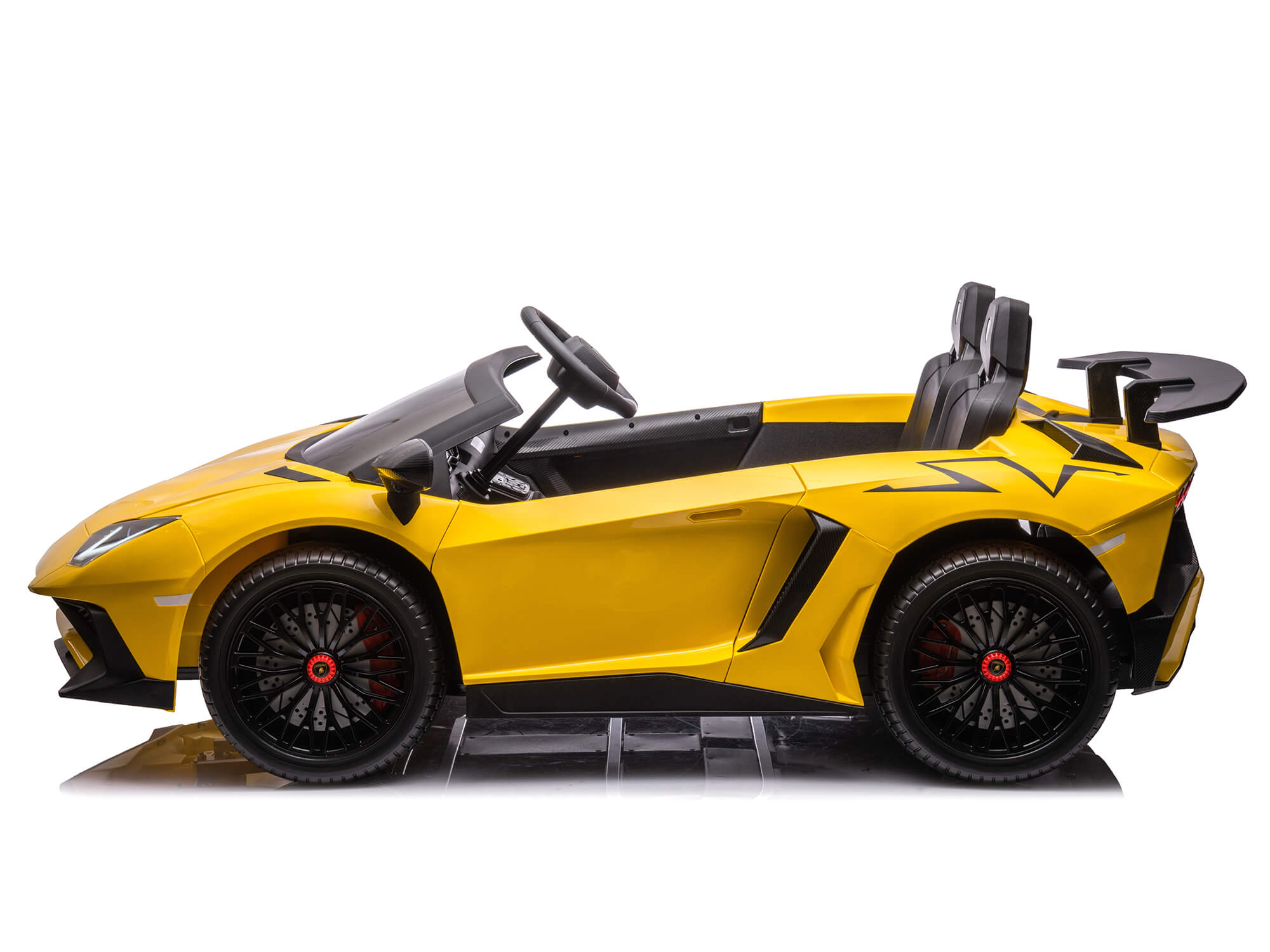 24V Lamborghini Aventador Kids Electric Ride-On Car - 2 Seater, Yellow, Remote Control & Parental Speed Control - Perfect for Birthday Gifts & Outdoor Play