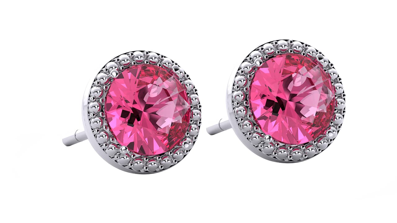 AAA+ Quality Sterling Silver Crystal Stud Earrings for Women - Hypoallergenic & Elegant Jewelry Gift for Everyday Wear & Special Occasions