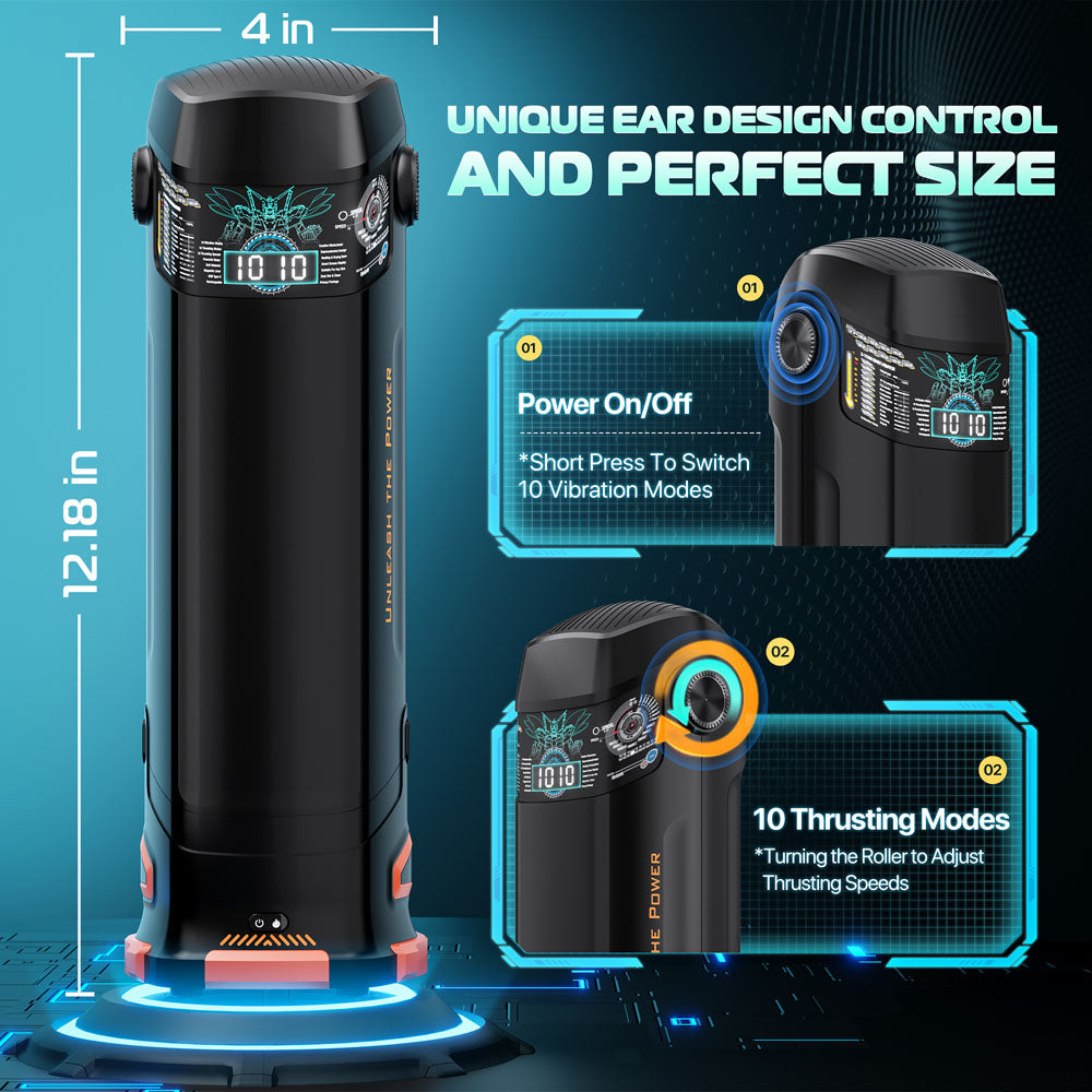 CyberSkin The Titan - Realistic Vibrating Stroking Masturbator with Warming Stand | Lifelike Male Sex Toy for Enhanced Pleasure | Perfect for Solo Play & Couples Use
