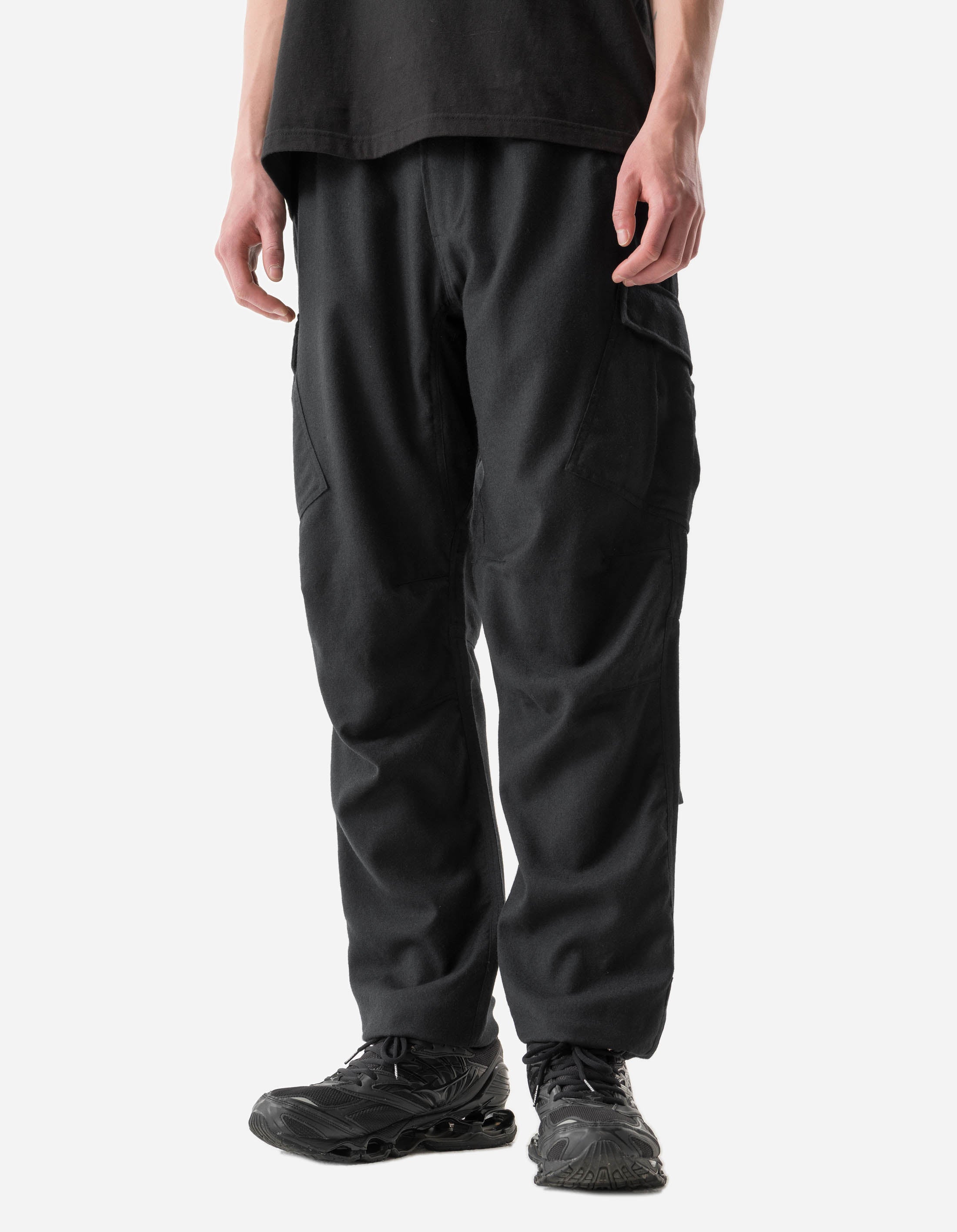 6068 Merino Wool Cargo Track Pants for Men - Breathable & Comfortable Outdoor Hiking Jogging Pants in Black - Perfect for Camping, Travel & Workout