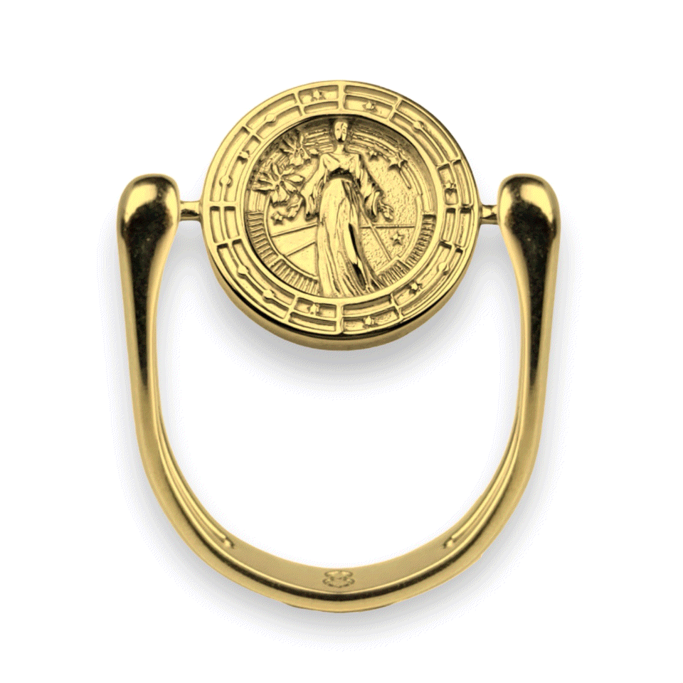 Luxury Gold Zodiac Fidget Ring for Anxiety Relief - 12 Astrology Sign Spinner Ring for Stress Relief & Focus - Perfect for ADHD, Meditation & Office Work
