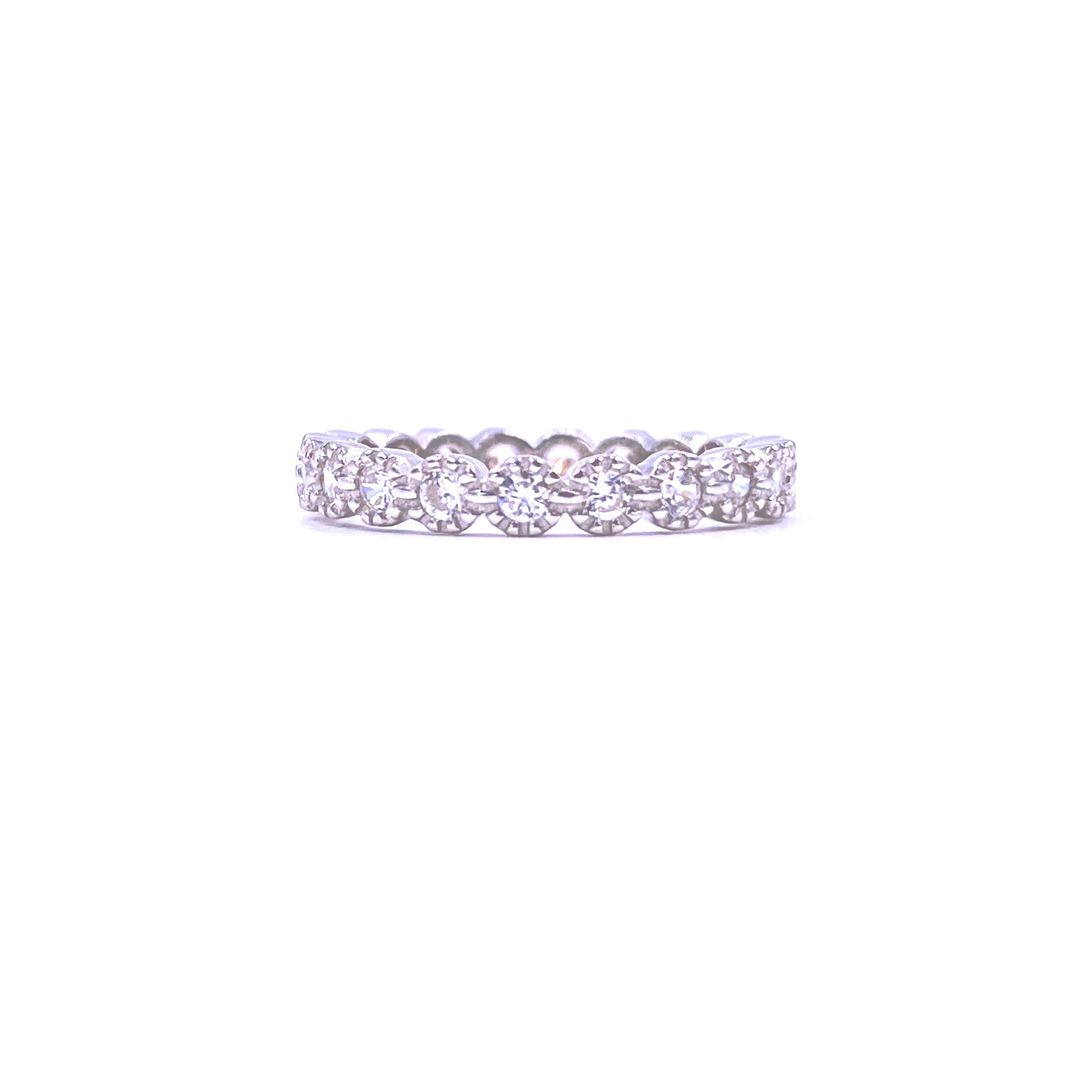 Ashley Gold Sterling Silver Eternity CZ Bezel Set Band Ring for Women - Elegant Cubic Zirconia Wedding, Anniversary, or Promise Ring - Perfect for Special Occasions & Everyday Wear