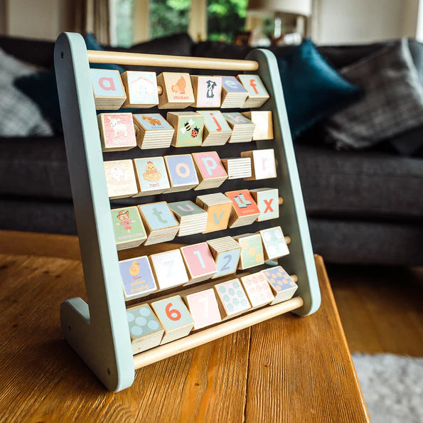 Farm Animal Alphabet Abacus - Wooden Educational Counting Toy for Kids - Perfect for Preschool Learning, Math Skills & Animal Recognition - Ideal for Homeschooling & Montessori Classrooms