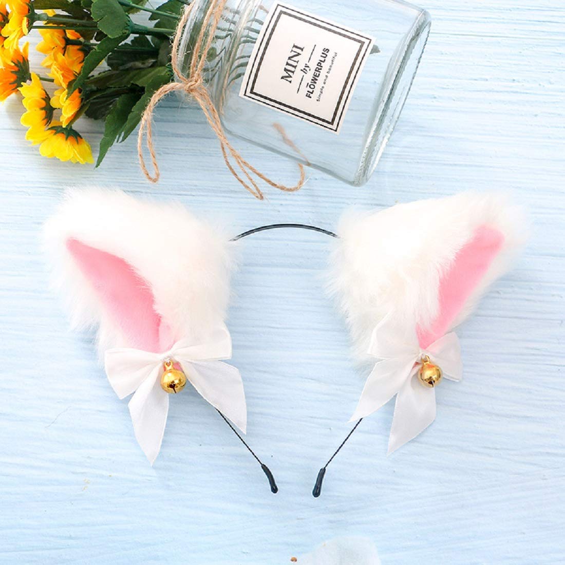 Fxaelian Animal Fox Cat Dog Ears Headband - Cute Furry Cosplay Costume Accessories for Halloween, Party, Anime Conventions & Dress Up Play