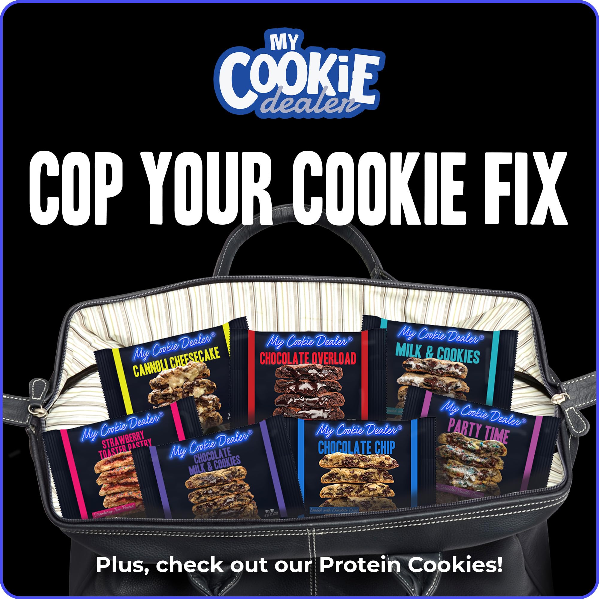My Cookie Dealer Fresh Baked Cookies - 10-Pack Individually Wrapped 8oz Cookies | Perfect Travel Snacks for Road Trips, Office Treats & Gift Baskets