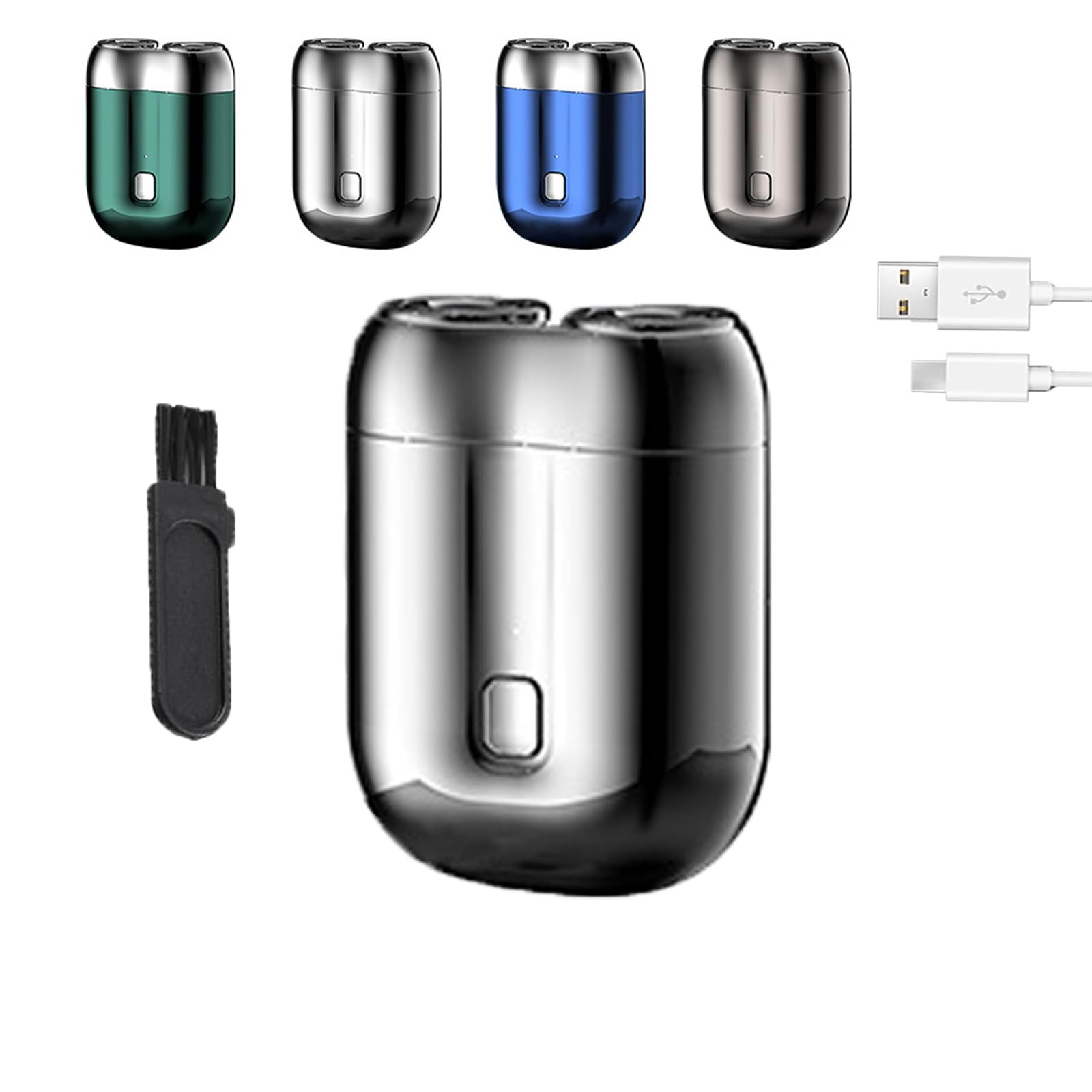 Rechargeable Waterproof Electric Razor for Men - Mini Travel Shaver with Double Head, Portable & Cordless - Perfect for Home, Gym, Travel & On-the-Go Grooming