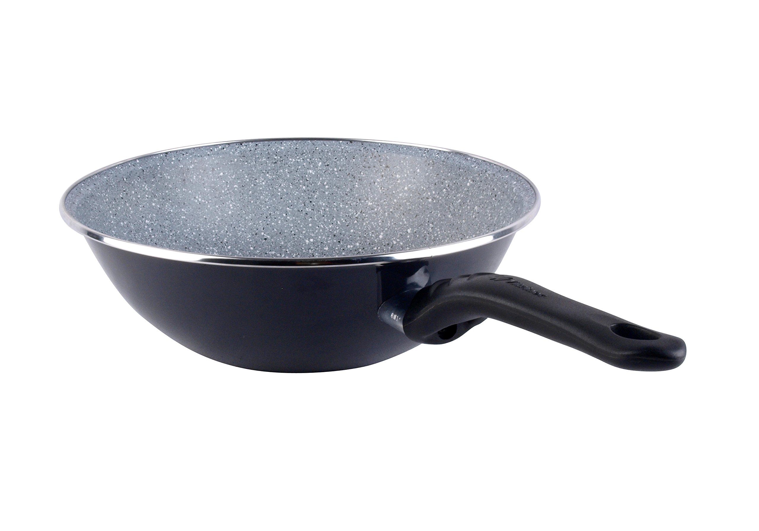Megafesa Dolomiti Non-Stick Wok Pan 28cm - Gray Marble Coating, Durable & Scratch-Resistant for Stir-Fry, Sautéing & Asian Cooking - Perfect for Home Chefs & Professional Kitchens