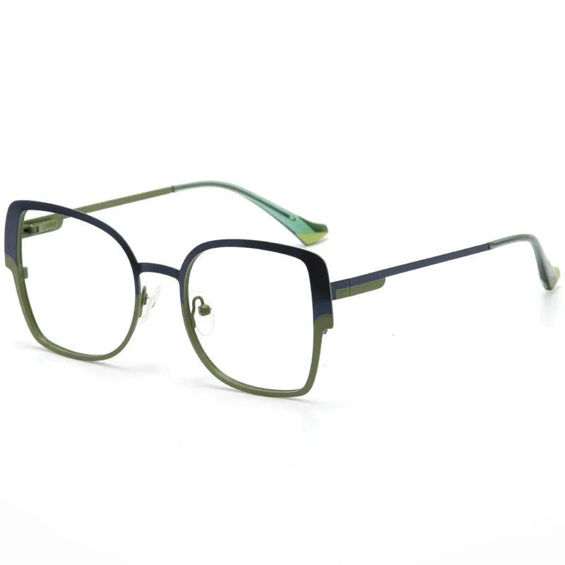 Aror Women's Full Rim Square Cat Eye Eyeglasses 88564 - Stylish Alloy Frame for Reading, Work & Fashion (Black)
