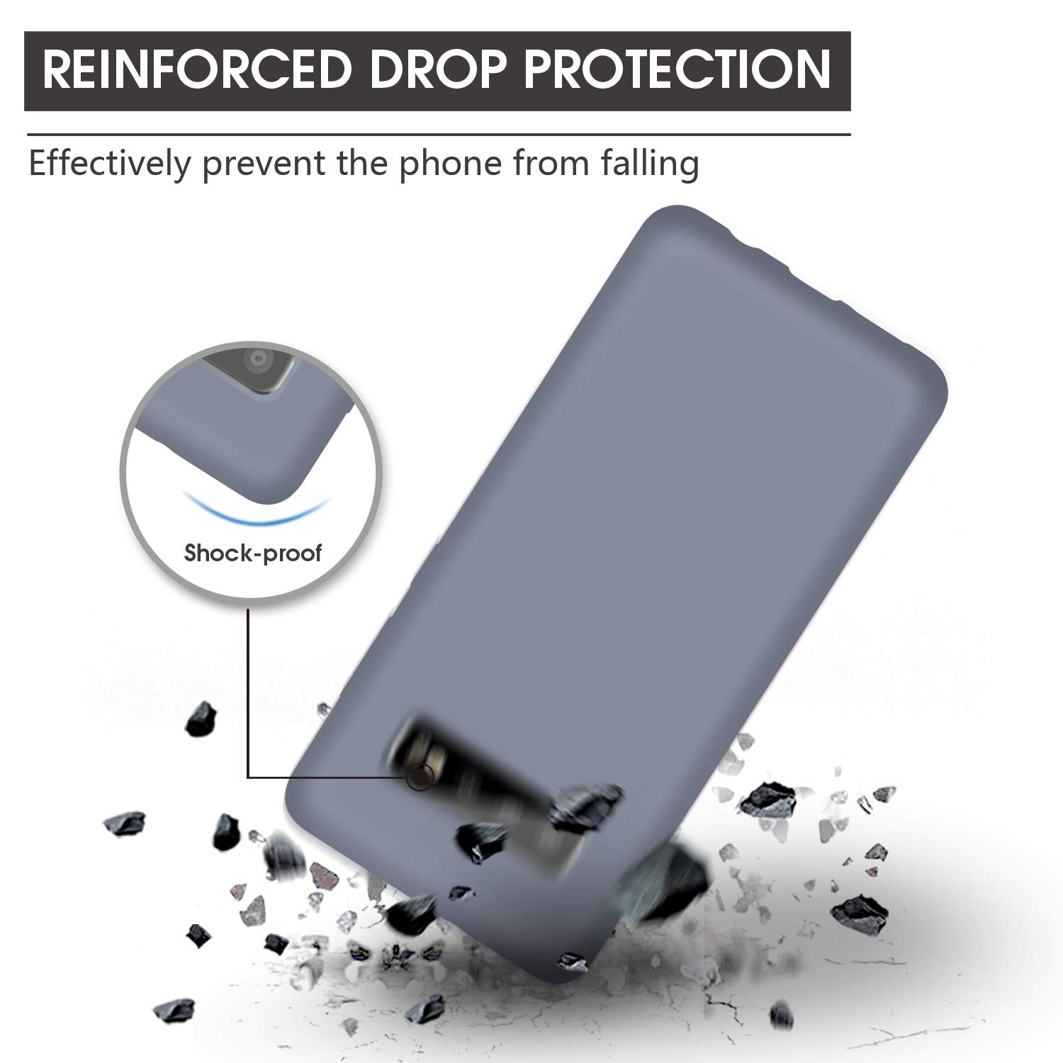 Abitku Galaxy S10 Case 6.1 Inch (2019) - Liquid Silicone Full Body Cover with Microfiber Lining, Screen & Camera Protection - Lavender Gray | Perfect for Everyday Use, Work & Travel Protection