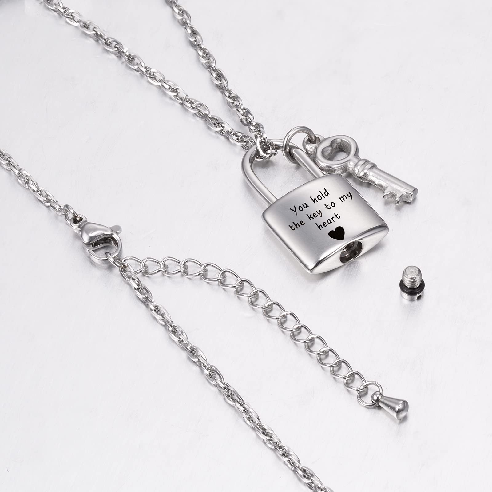 Cremation Jewelry Lock Urn Necklace for Ashes - Memorial Keepsake Gift for Loved Ones - Perfect for Funeral, Memorial Service & Remembrance Ceremonies
