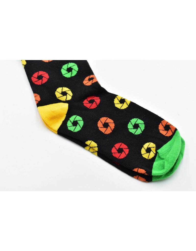Photogenic Supply Co. Aperture Socks - Colorful & Stylish Unisex Crew Socks for Photography Enthusiasts | Perfect for Outdoor Adventures, Photo Shoots & Casual Wear