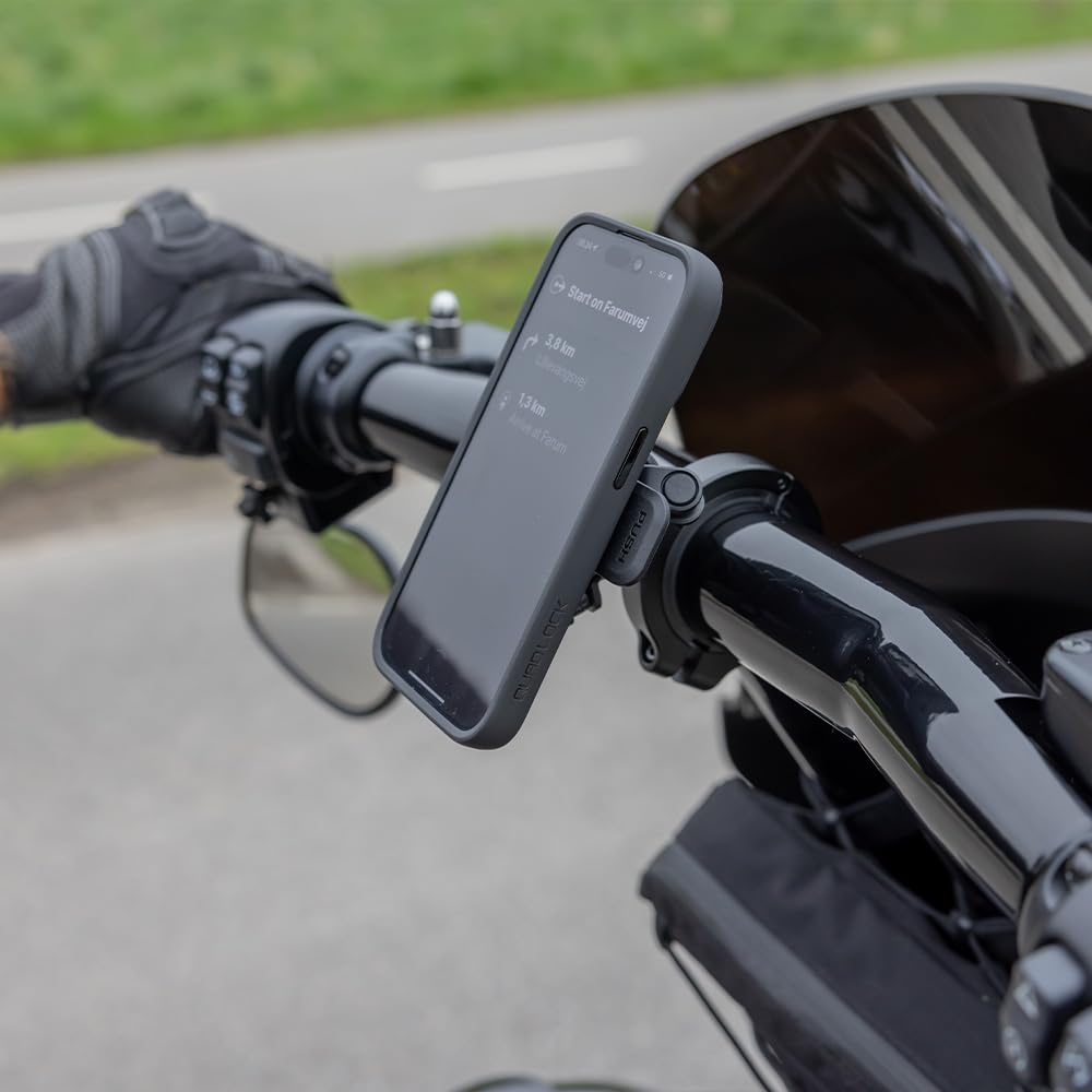 Quad Lock Motorcycle Handlebar Phone Mount PRO - Heavy Duty Phone Holder with Vibration Dampener for iPhone 15 PRO MAX, Samsung Galaxy S23 Ultra | Large Kit Includes MAG Case | Perfect for Adventure Riding, Commuting & Off-Road Motorcycling