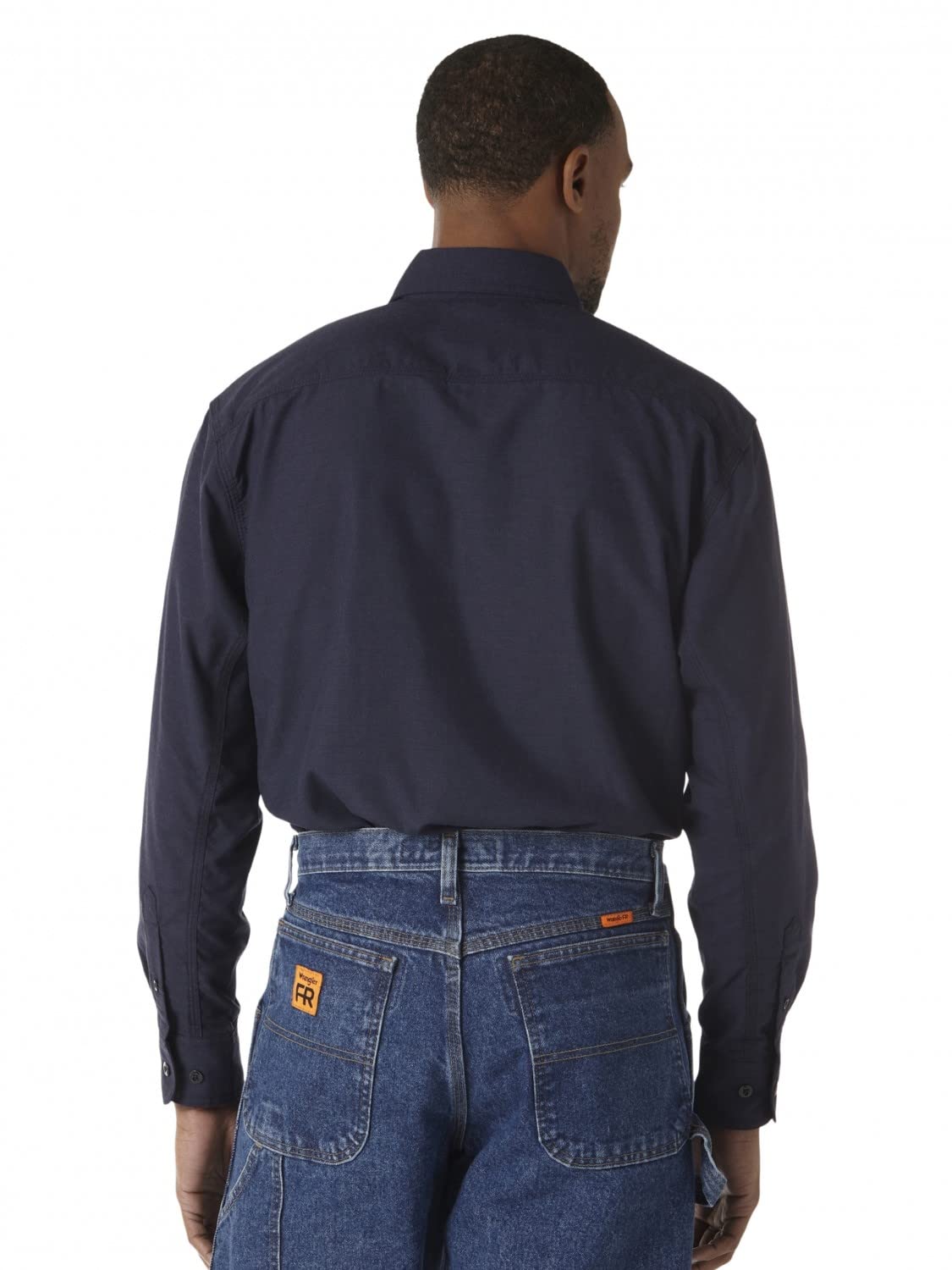 Wrangler Men's Flame Resistant Work Shirt - FR Safety Workwear with Two Pockets for Construction, Welding & Industrial Jobs