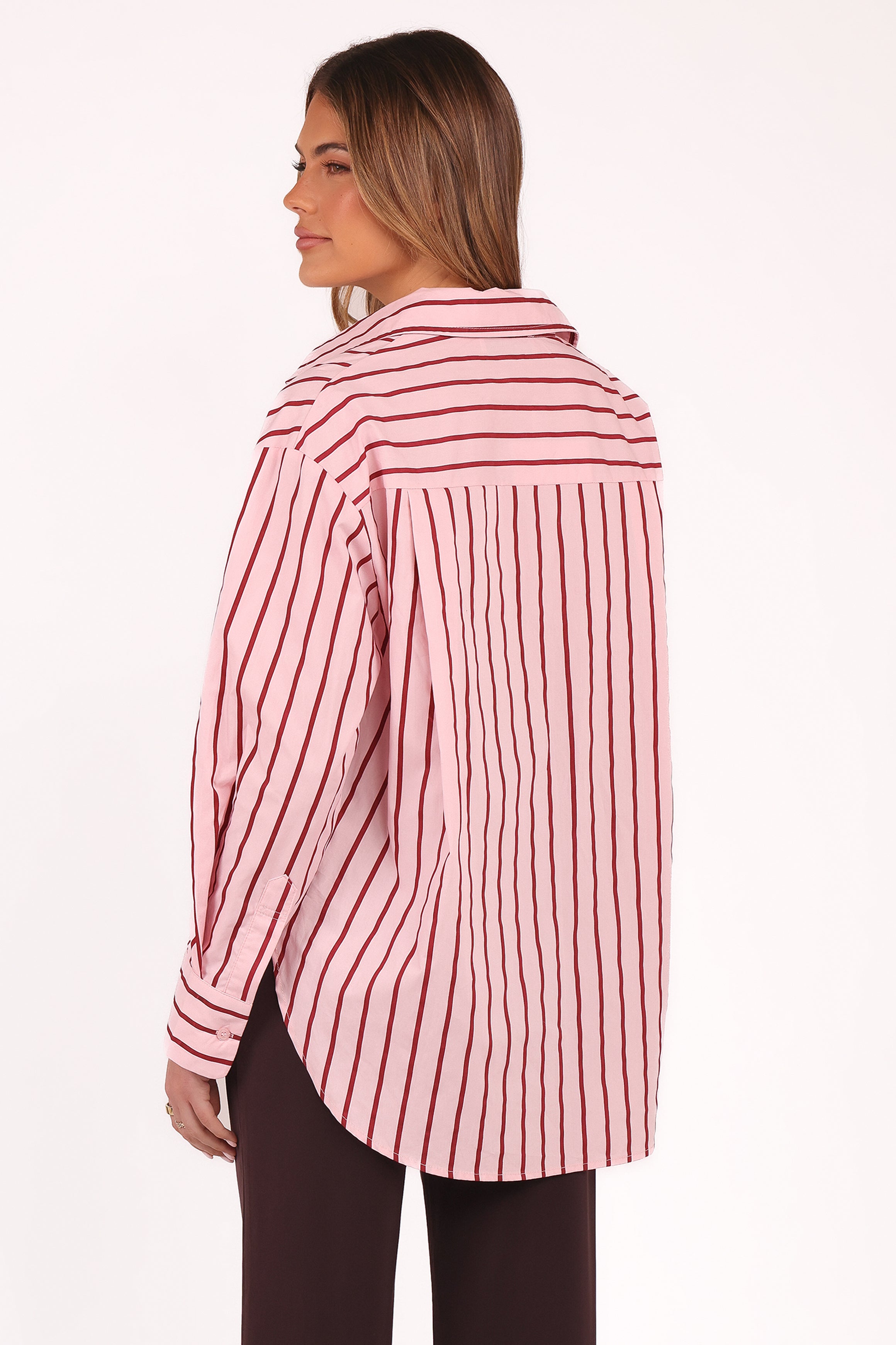 Adam Men's Slim Fit Stripe Dress Shirt in Pink - Perfect for Office Wear, Business Meetings & Formal Occasions